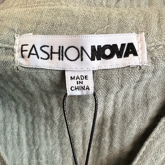 NWT Fashion Nova Danielle Collared Romper Sage Size XL - Picture 4 of 9